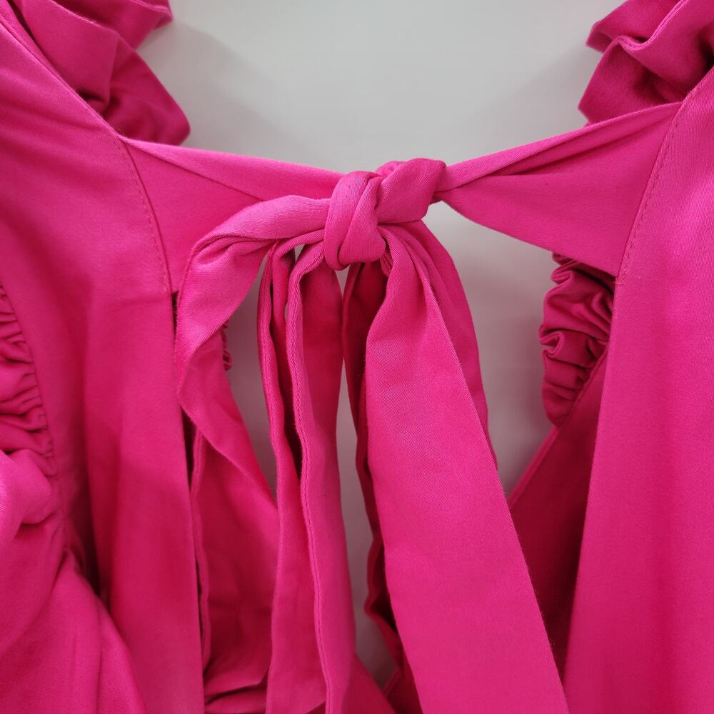 Making the Cut Designer Sienna High Low Dress Medium Magenta Ruffle Flounce New - Picture 13 of 16